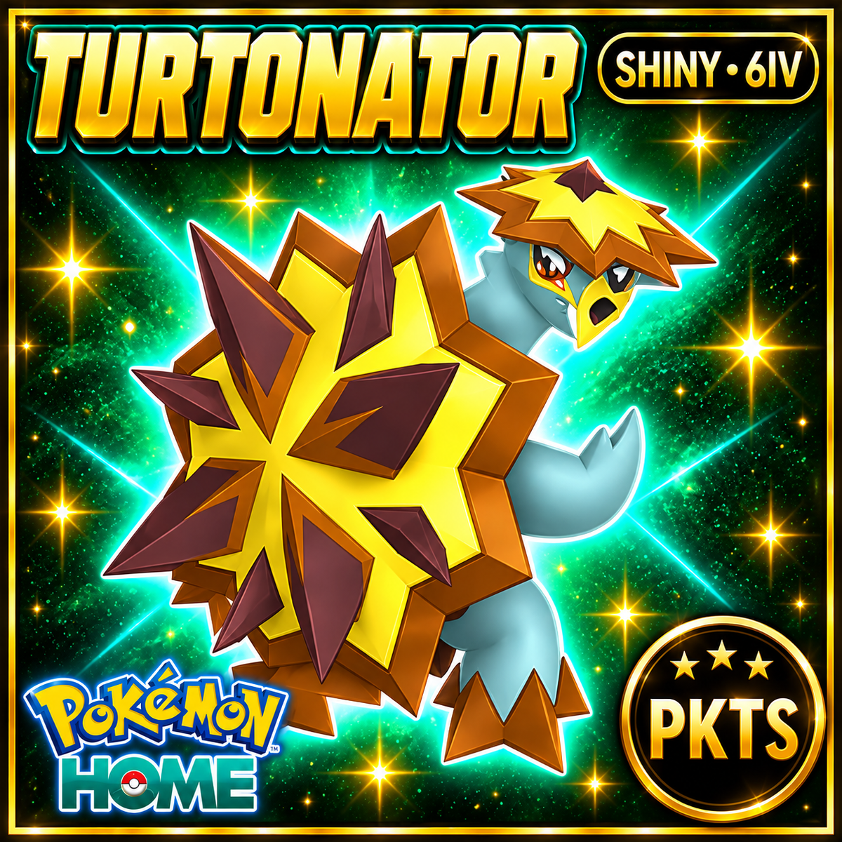 Shiny Turtonator Pokémon HOME 6IV Competitive Battle Ready - Image 1