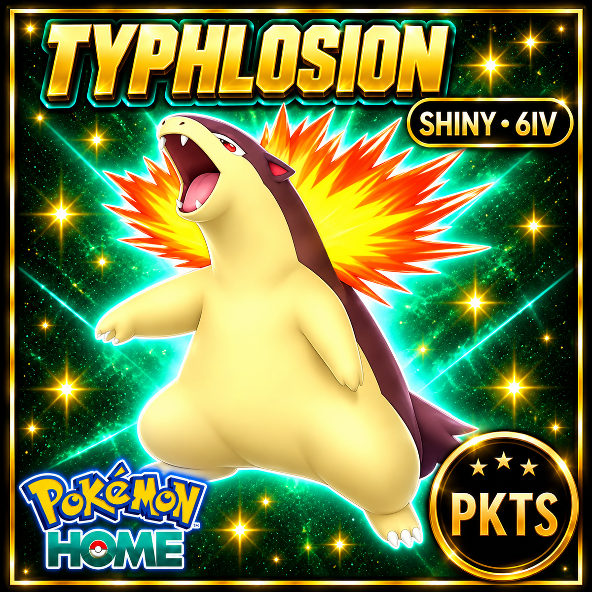 Shiny Typhlosion Pokémon HOME 6IV Competitive Battle Ready - Image 1