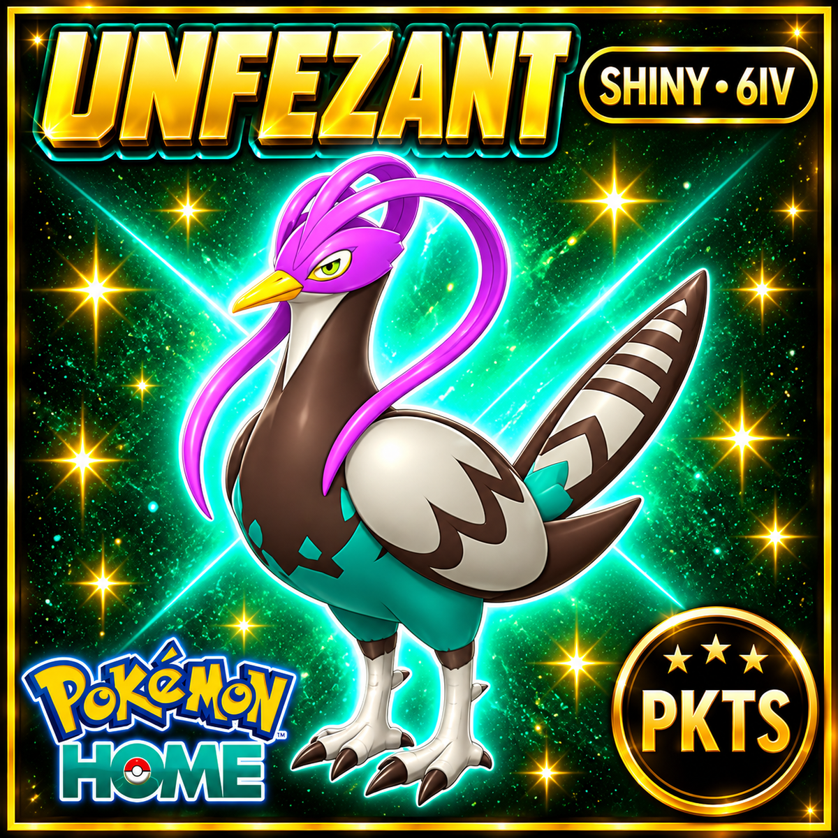 Shiny Unfezant Pokémon HOME 6IV Competitive Battle Ready - Image 1