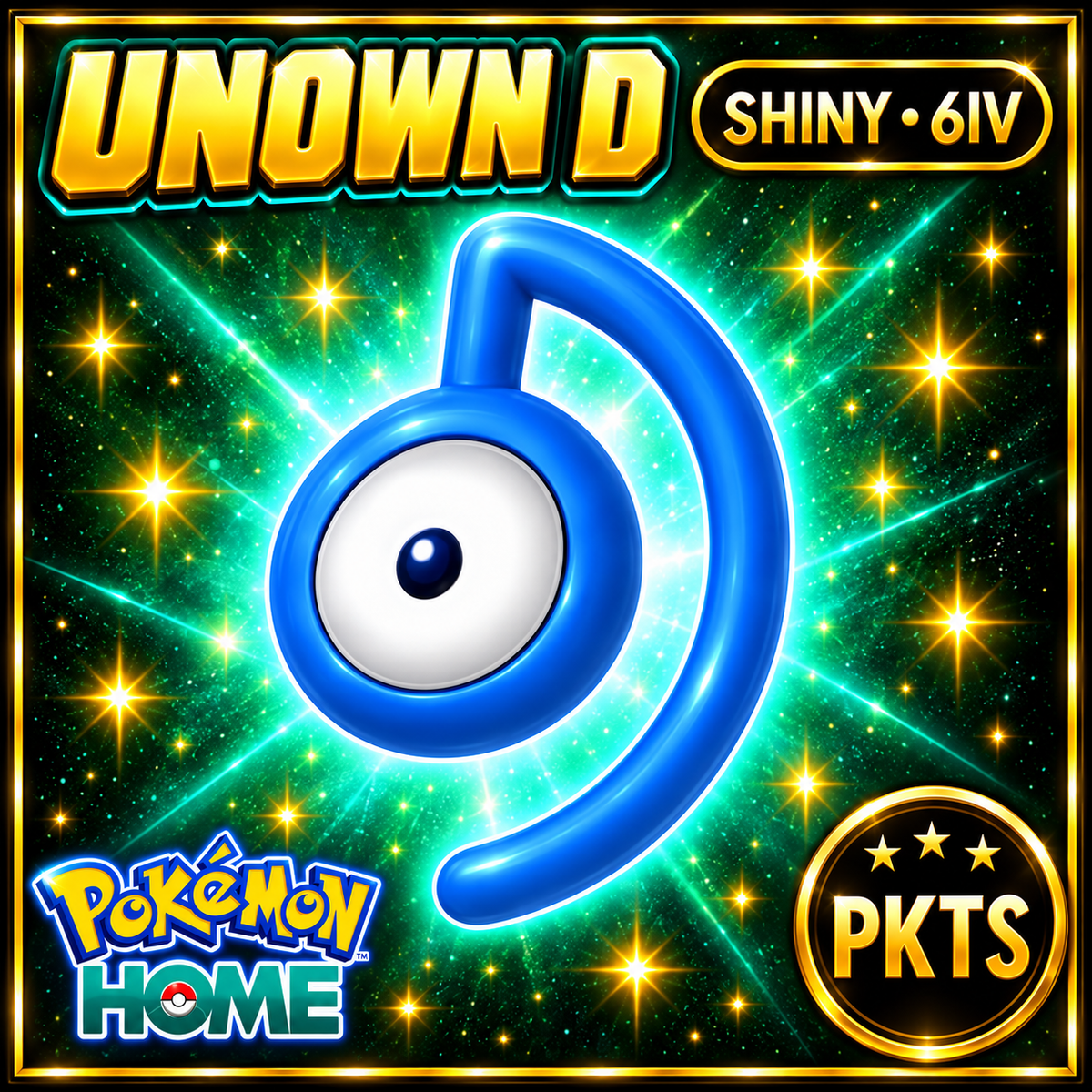 Shiny Unown D Pokémon HOME 6IV Competitive Battle Ready - Image 1