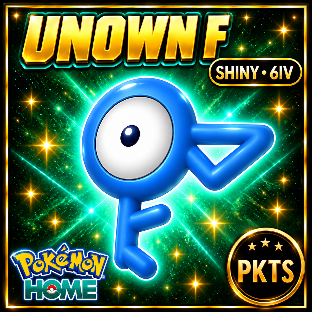 Shiny Unown F Pokémon HOME 6IV Competitive Battle Ready - Image 1
