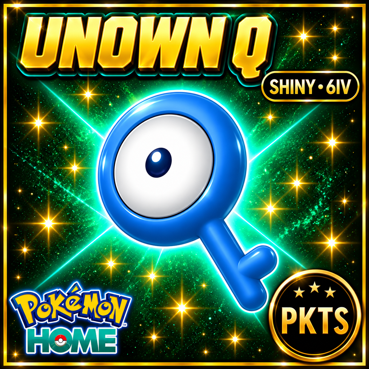 Shiny Unown Q Pokémon HOME 6IV Competitive Battle Ready - Image 1