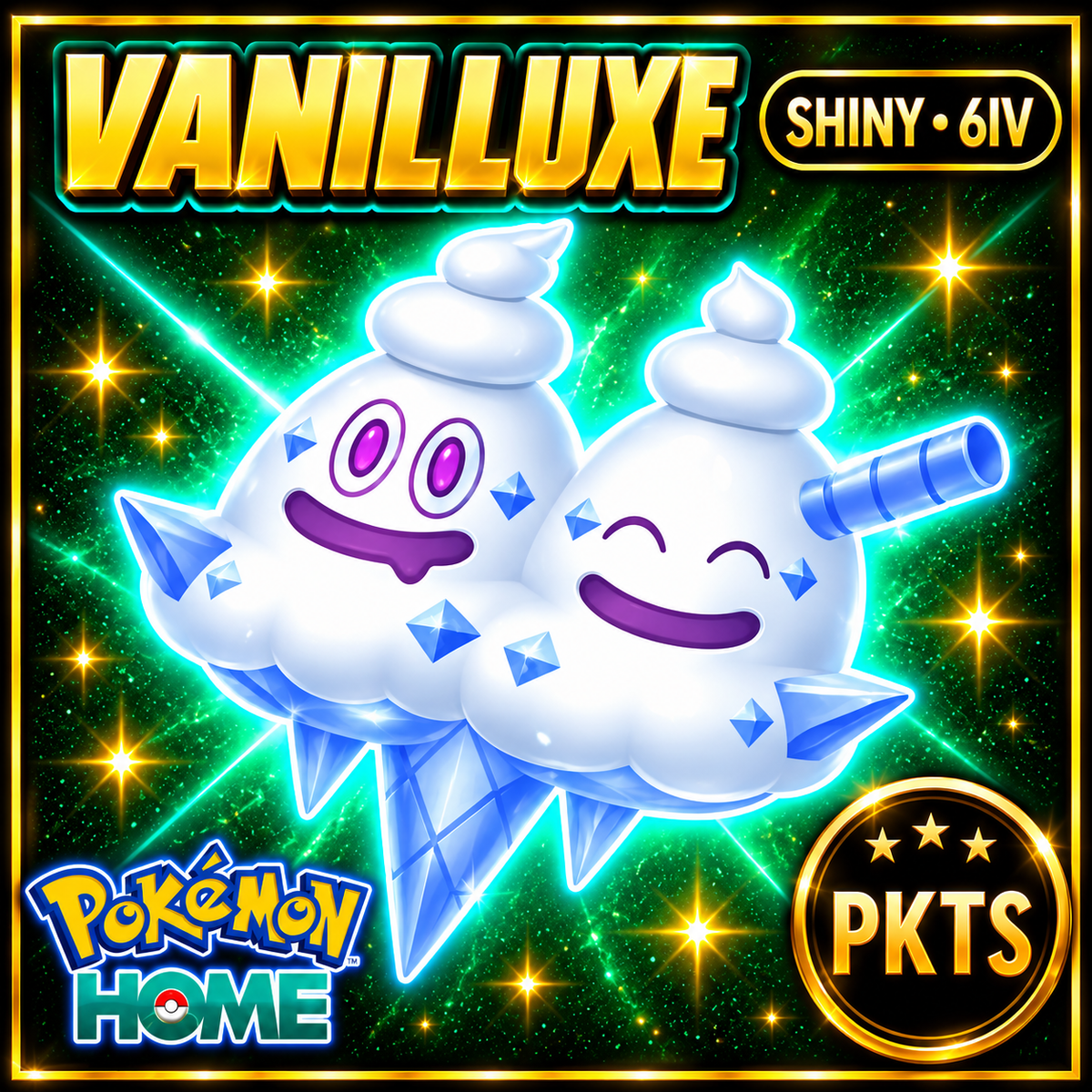 Shiny Vanilluxe Pokémon HOME 6IV Competitive Battle Ready - Image 1