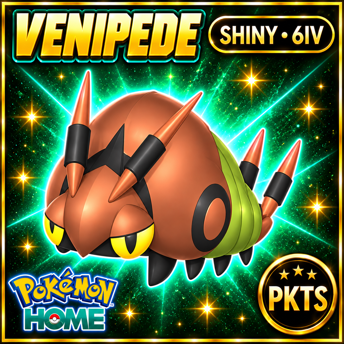 Shiny Venipede Pokémon HOME 6IV Competitive Battle Ready - Image 1