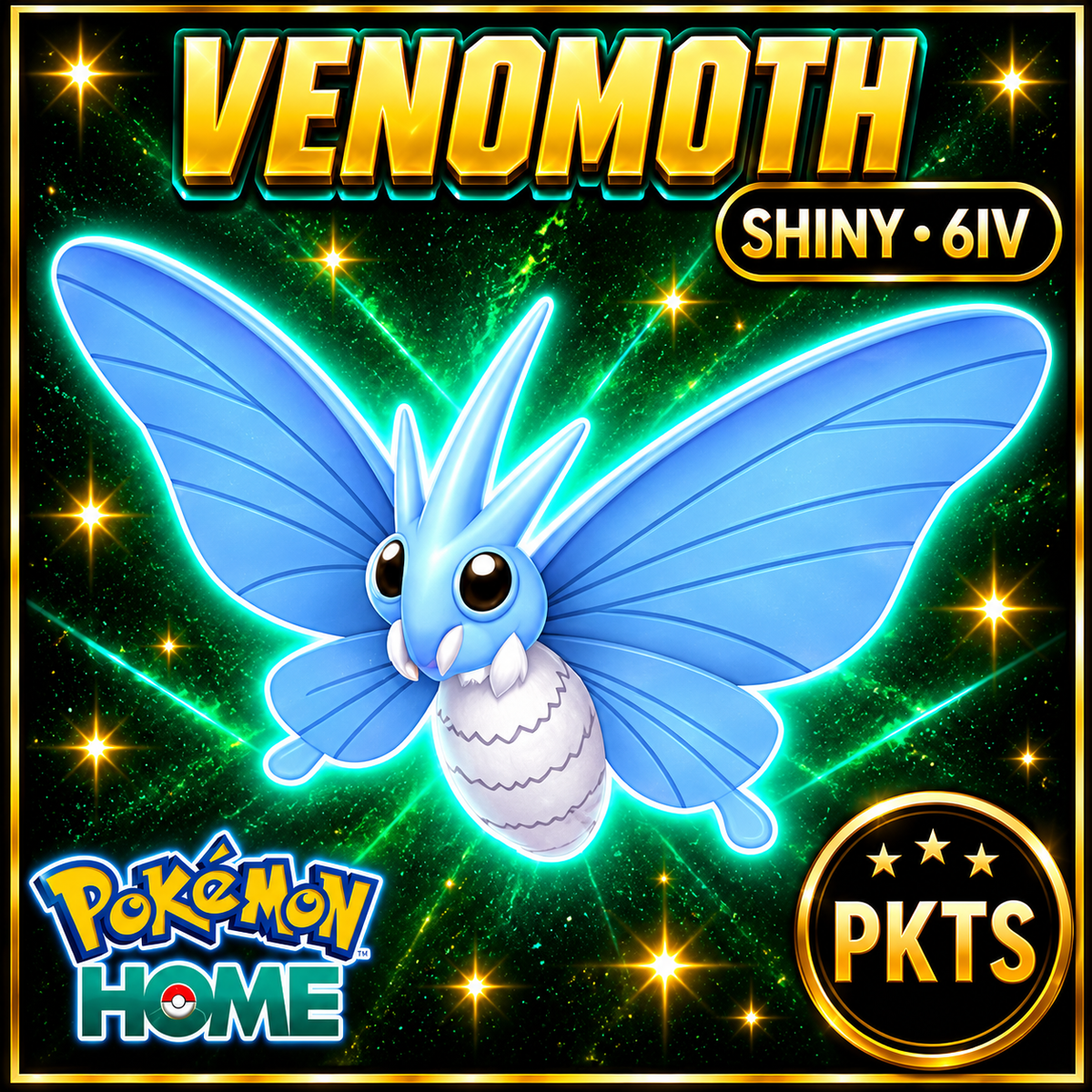Shiny Venomoth Pokémon HOME 6IV Competitive Battle Ready - Image 1