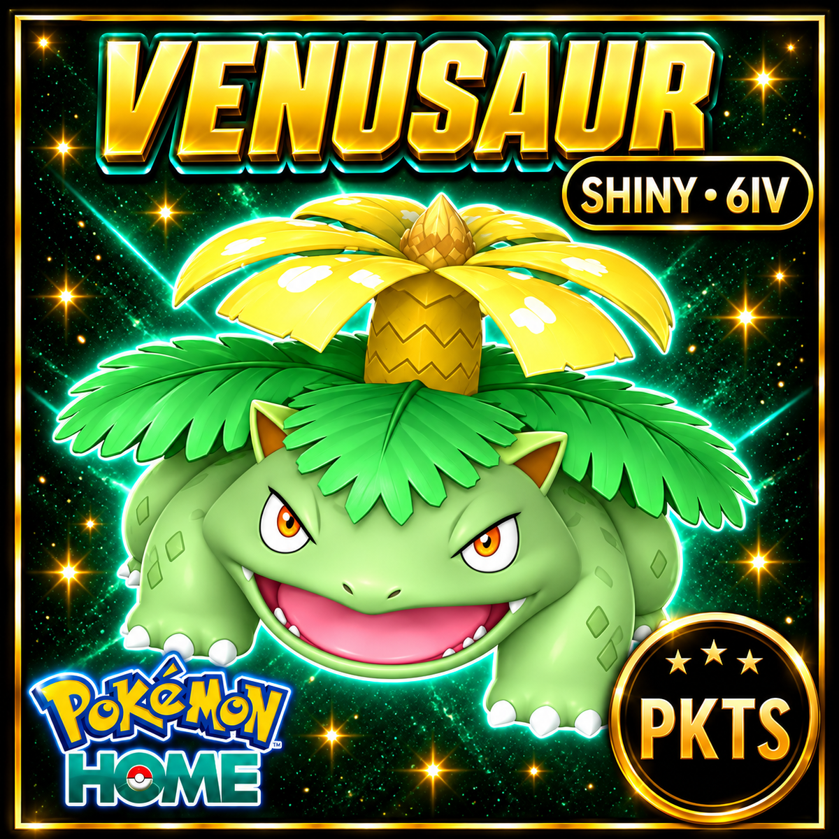 Shiny Venusaur Pokémon HOME 6IV Competitive Battle Ready - Image 1