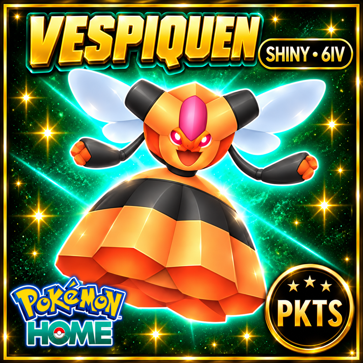 Shiny Vespiquen Pokémon HOME 6IV Competitive Battle Ready - Image 1