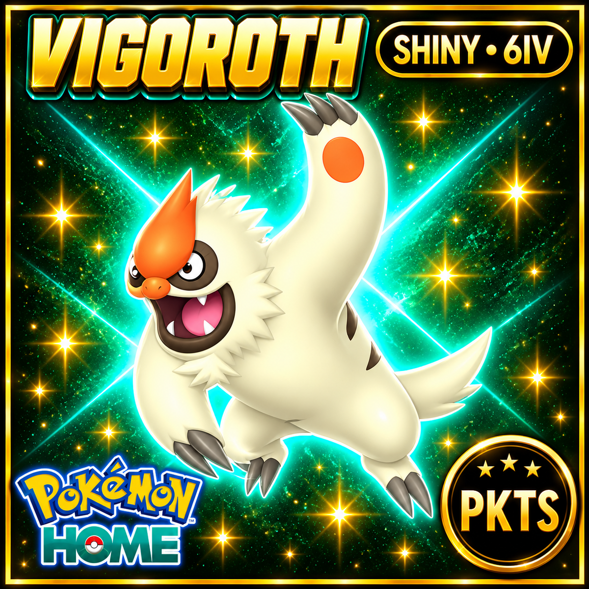Shiny Vigoroth Pokémon HOME 6IV Competitive Battle Ready - Image 1