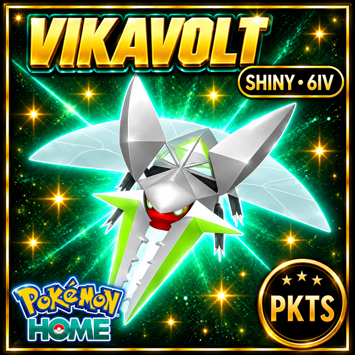 Shiny Vikavolt Pokémon HOME 6IV Competitive Battle Ready - Image 1