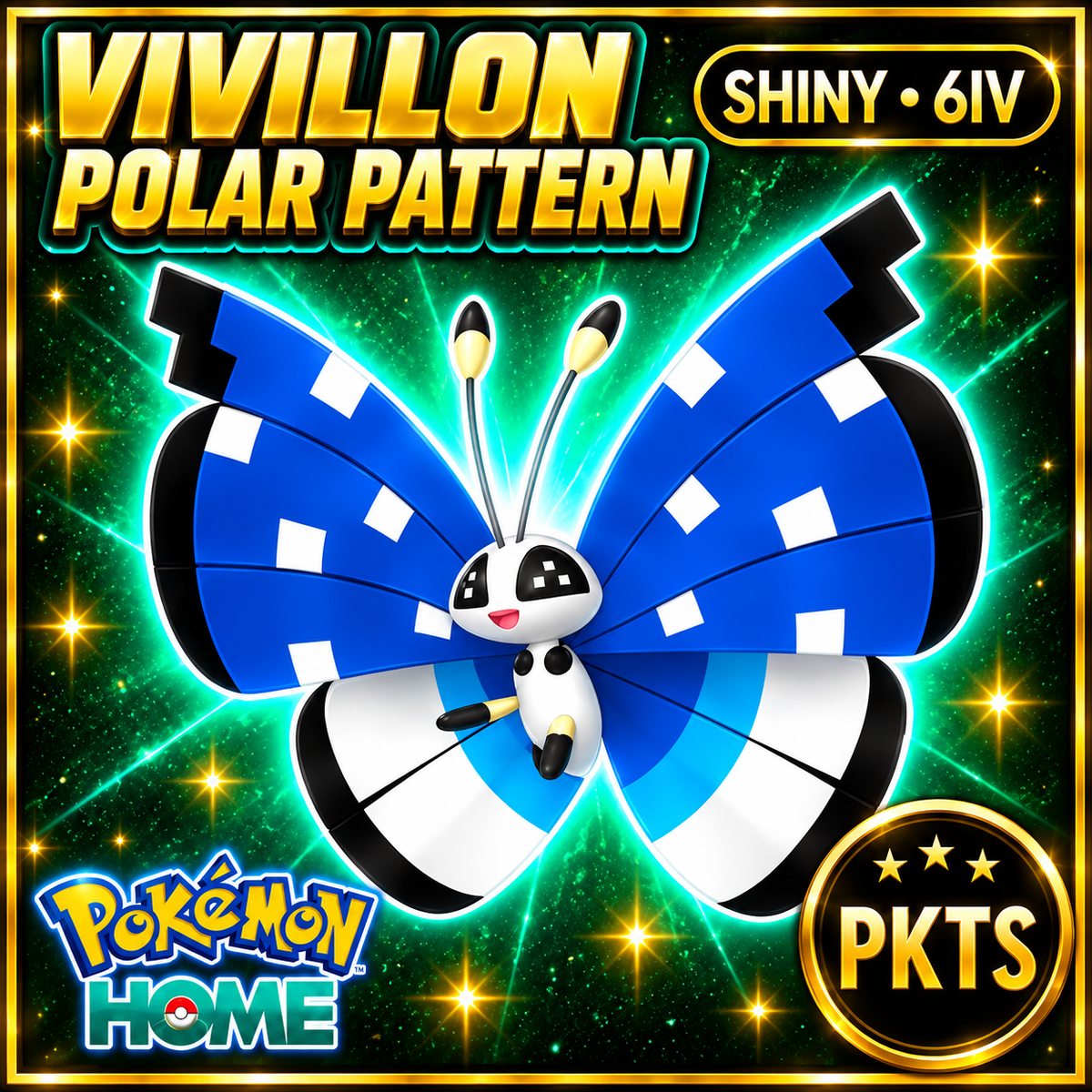 Shiny Vivillon Polar Pattern Pokémon HOME 6IV Competitive Battle Ready - Image 1