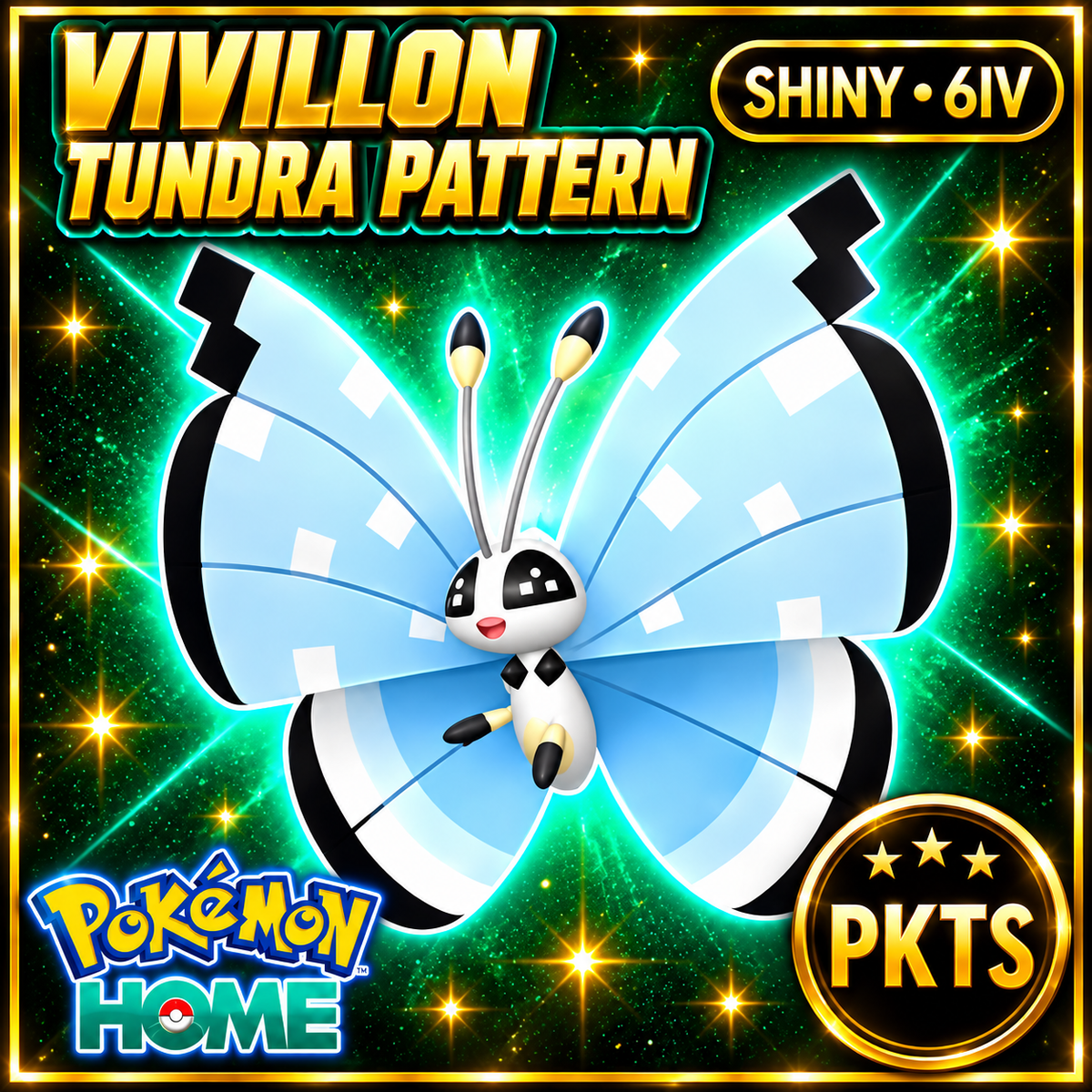 Shiny Vivillon Tundra Pattern Pokémon HOME 6IV Competitive Battle Ready - Image 1