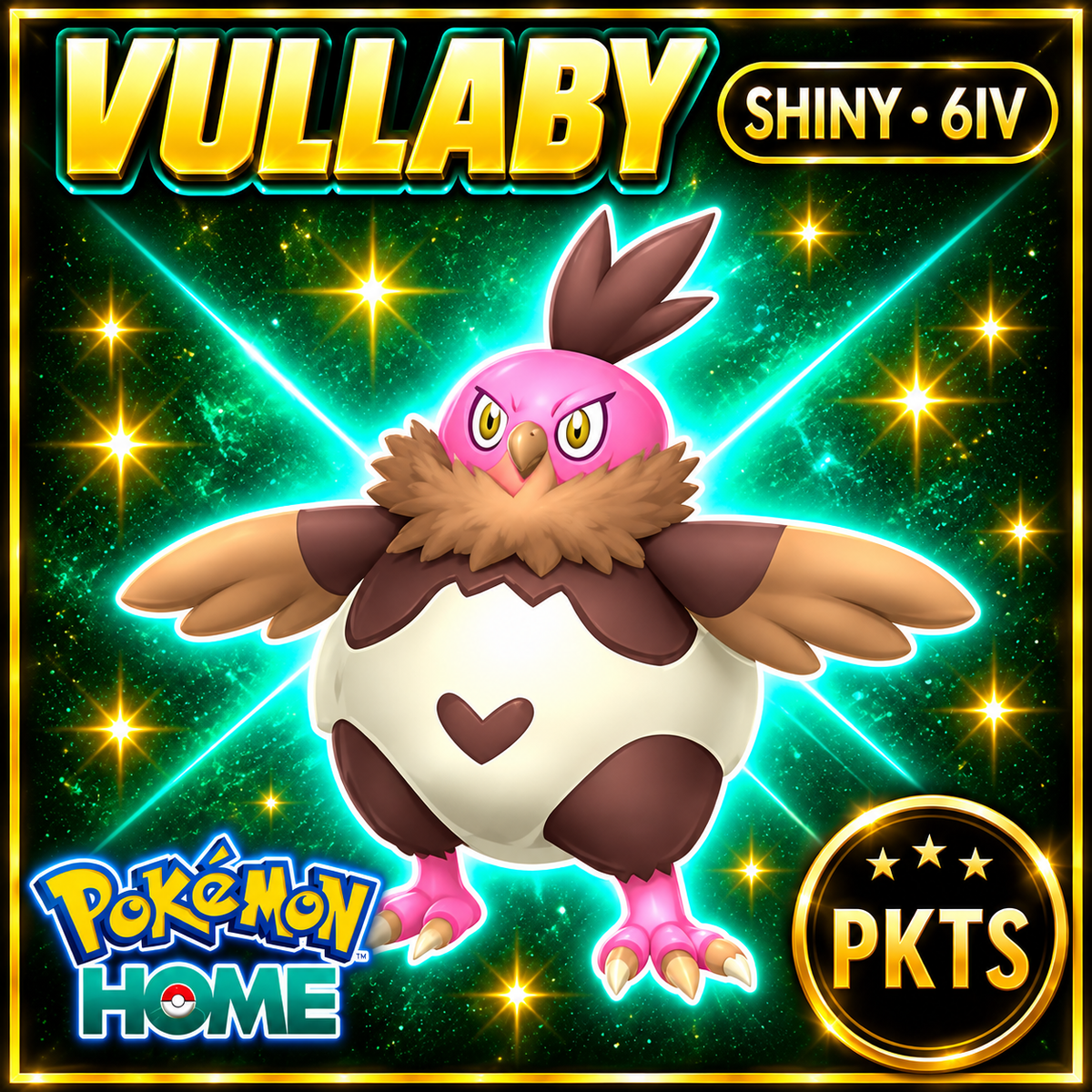 Shiny Vullaby Pokémon HOME 6IV Competitive Battle Ready - Image 1