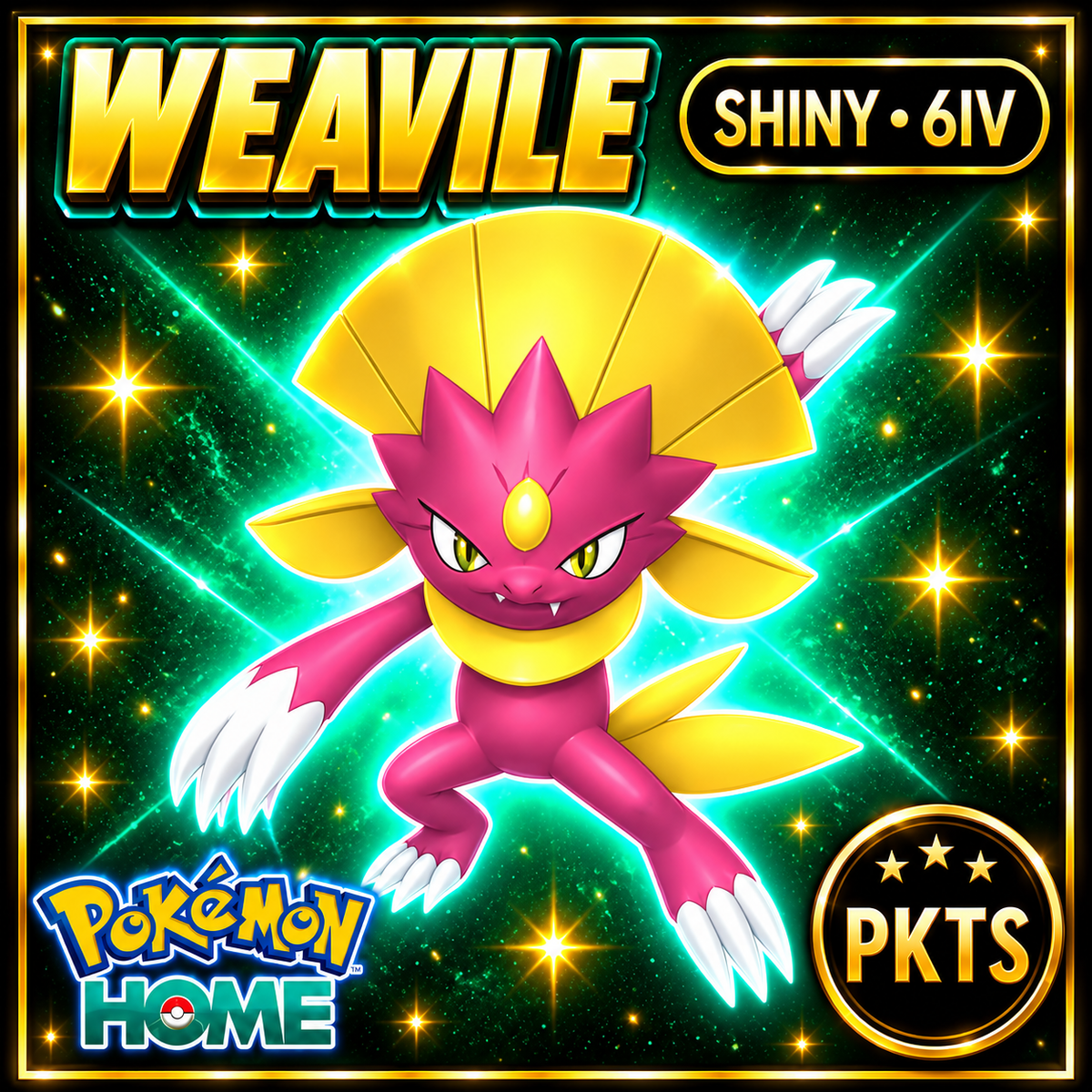 Shiny Weavile Pokémon HOME 6IV Competitive Battle Ready - Image 1