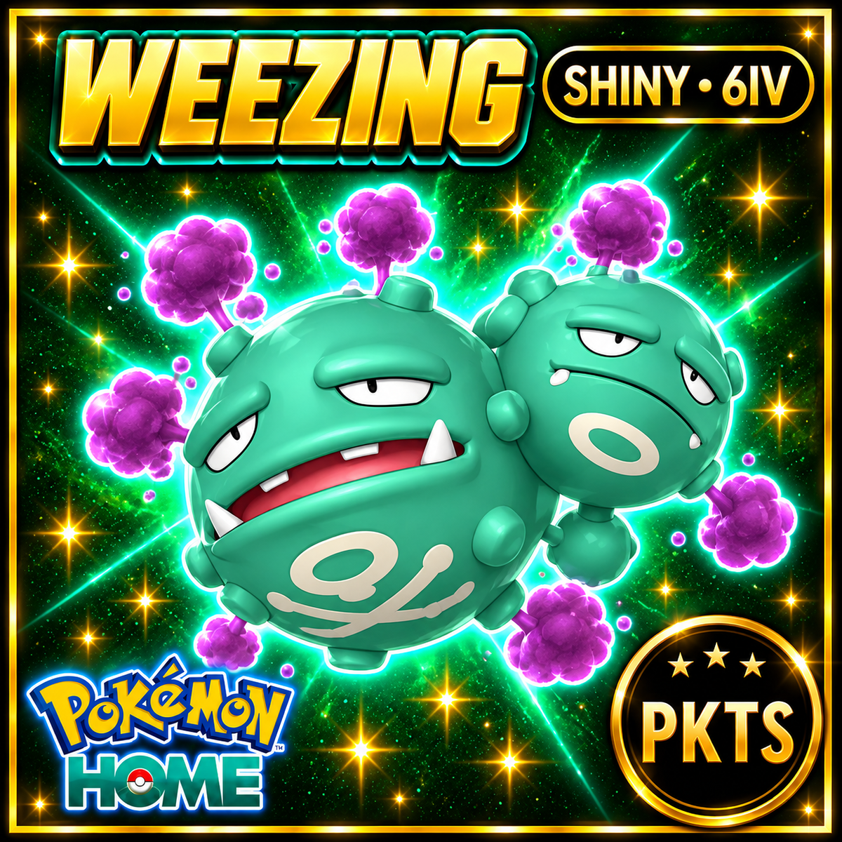 Shiny Weezing Pokémon HOME 6IV Competitive Battle Ready - Image 1