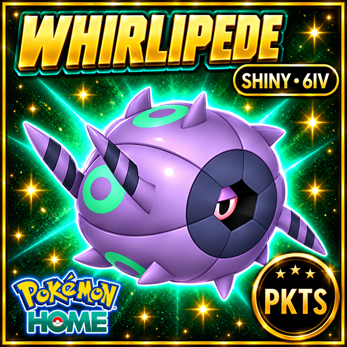 Shiny Whirlipede Pokémon HOME 6IV Competitive Battle Ready - Image 1