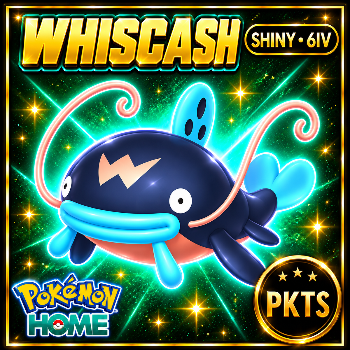 Shiny Whiscash Pokémon HOME 6IV Competitive Battle Ready - Image 1