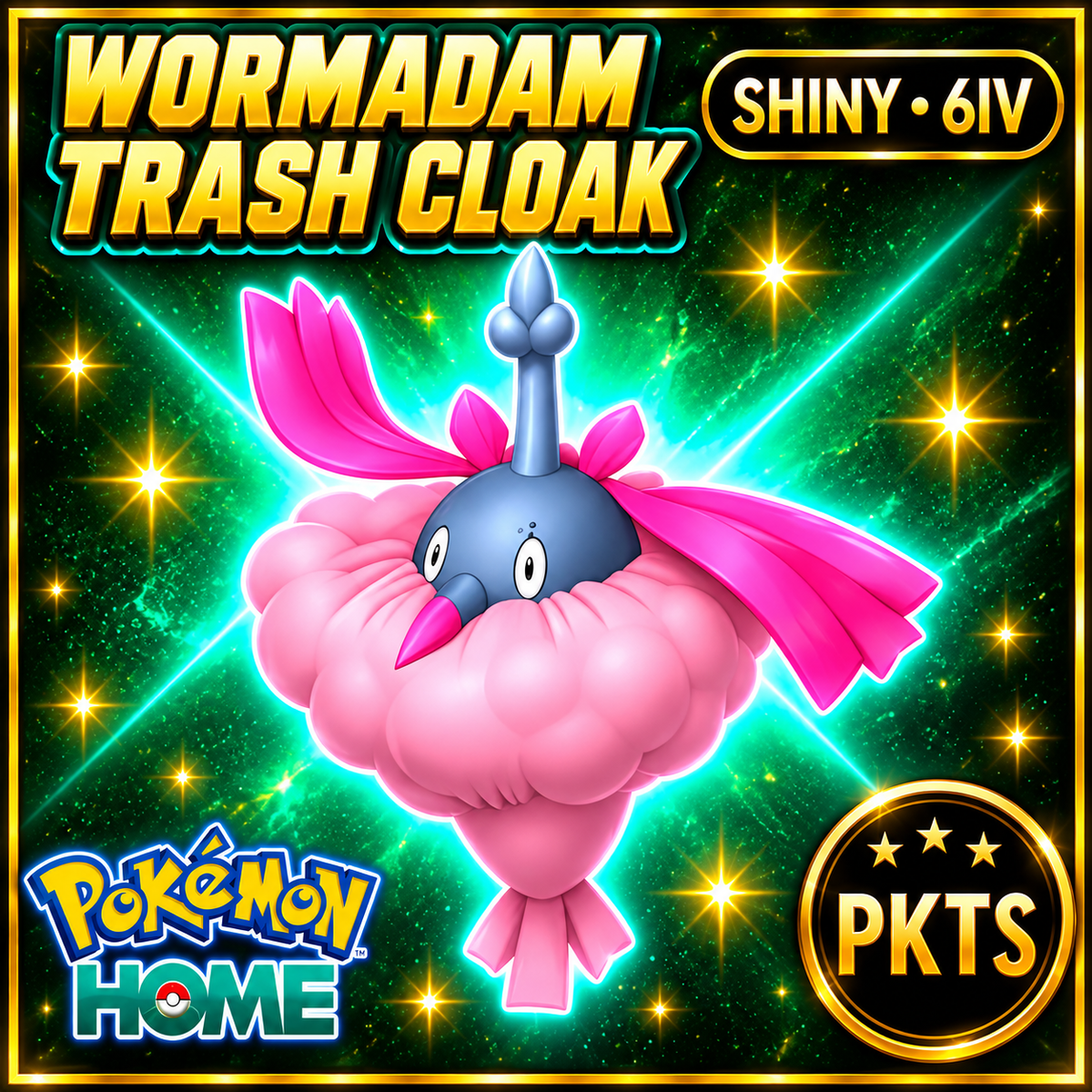 Shiny Wormadam Trash Cloak Pokémon HOME 6IV Competitive Battle Ready - Image 1