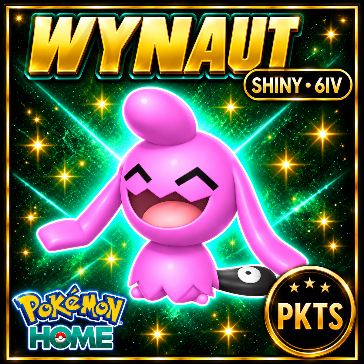 Shiny Wynaut Pokémon HOME 6IV Competitive Battle Ready - Image 1