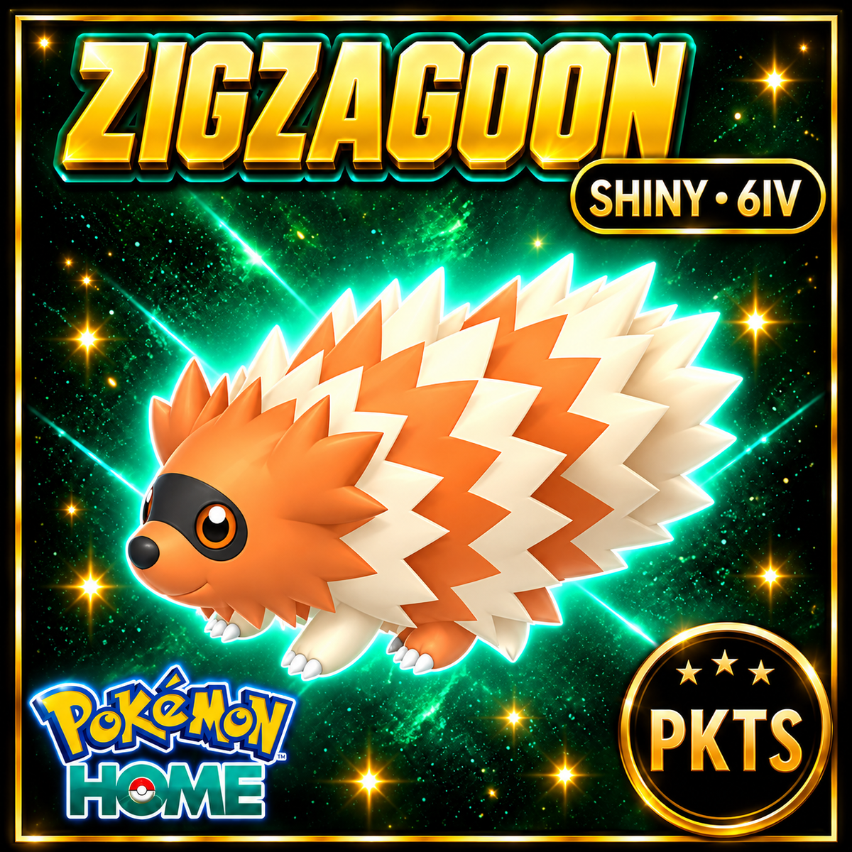 Shiny Zigzagoon Pokémon HOME 6IV Competitive Battle Ready - Image 1