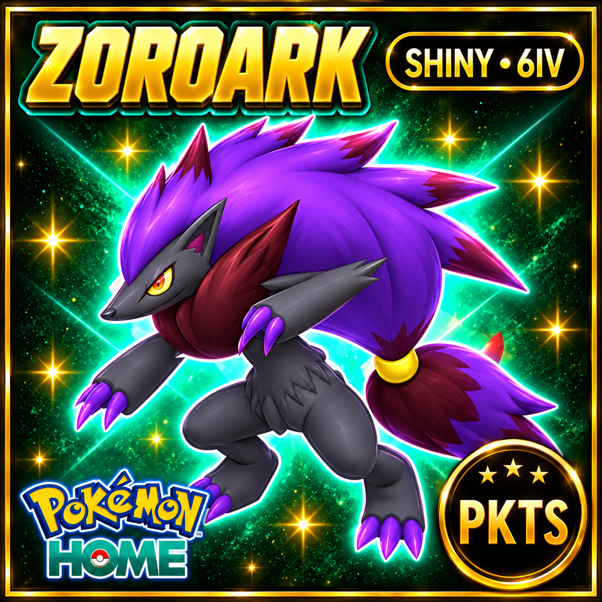 Shiny Zoroark Pokémon HOME 6IV Competitive Battle Ready - Image 1