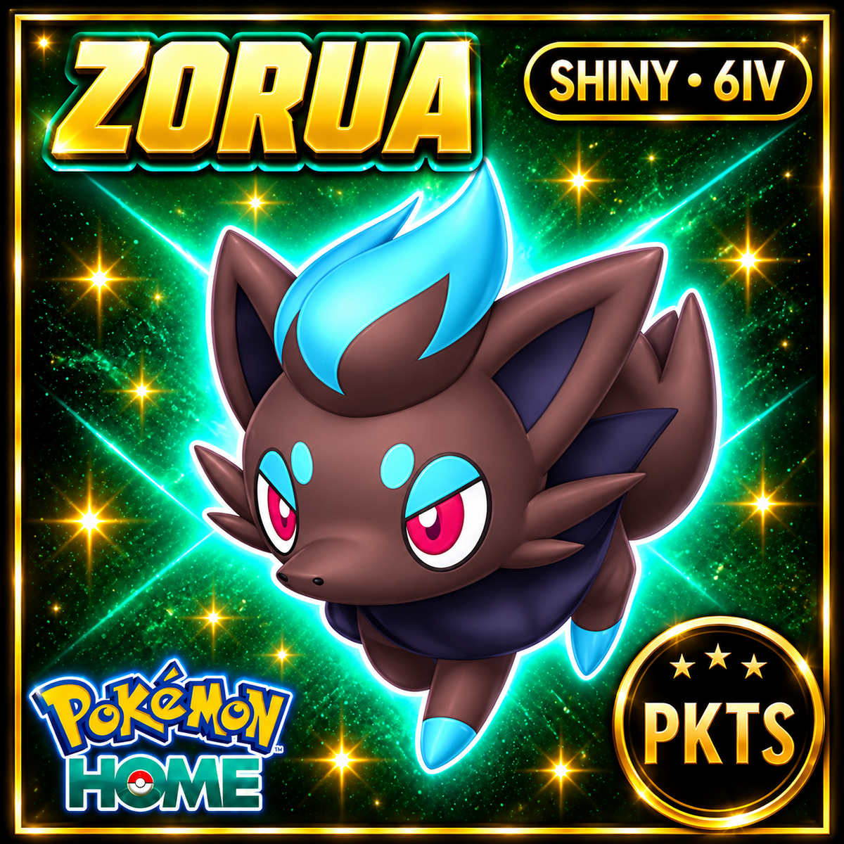 Shiny Zorua Pokémon HOME 6IV Competitive Battle Ready - Image 1