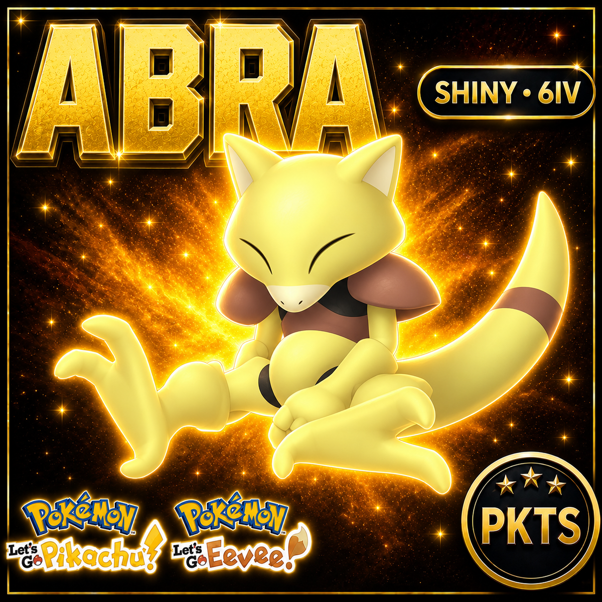 Shiny Abra 6IV — Pokémon Let’s Go Pikachu & Let’s Go Eevee — PKTS