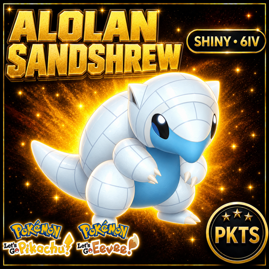 Shiny Alolan Sandshrew 6IV — Pokémon Let’s Go Pikachu & Let’s Go Eevee — PKTS