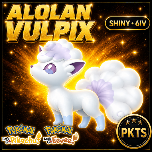 Shiny Alolan Vulpix 6IV — Pokémon Let’s Go Pikachu & Let’s Go Eevee — PKTS