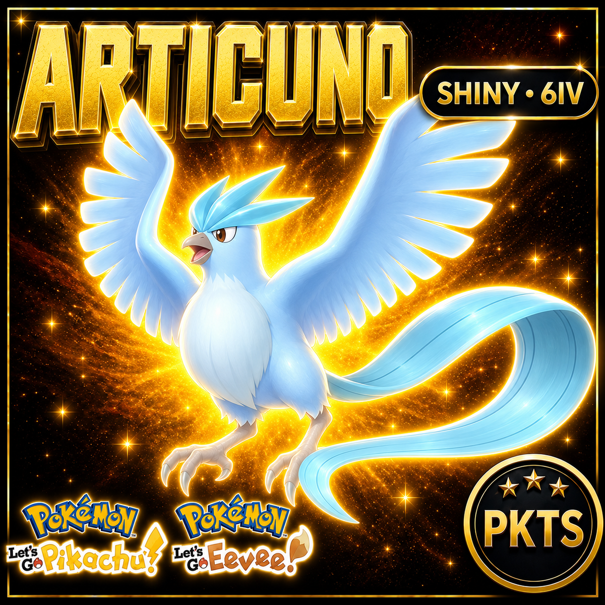 Shiny Articuno 6IV — Pokémon Let’s Go Pikachu & Let’s Go Eevee — PKTS