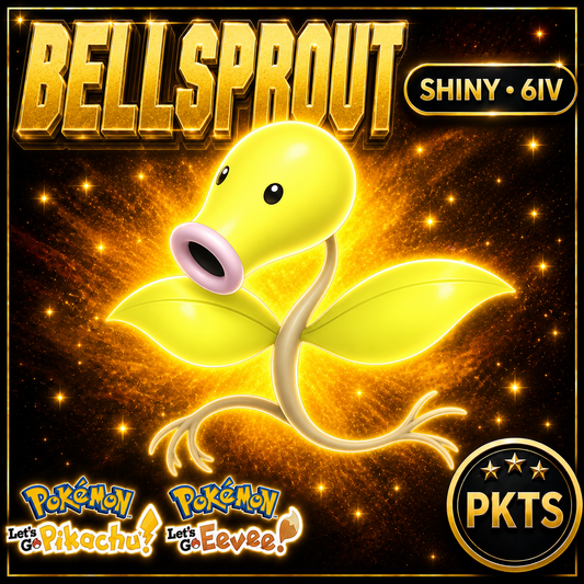 Shiny Bellsprout 6IV — Pokémon Let’s Go Pikachu & Let’s Go Eevee — PKTS