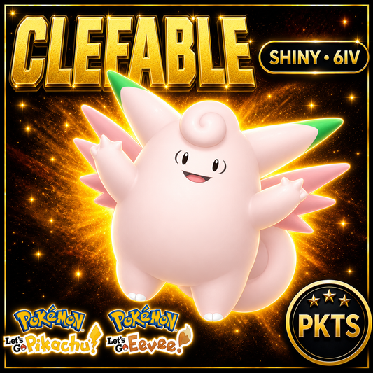 Shiny Clefable 6IV — Pokémon Let’s Go Pikachu & Let’s Go Eevee — PKTS