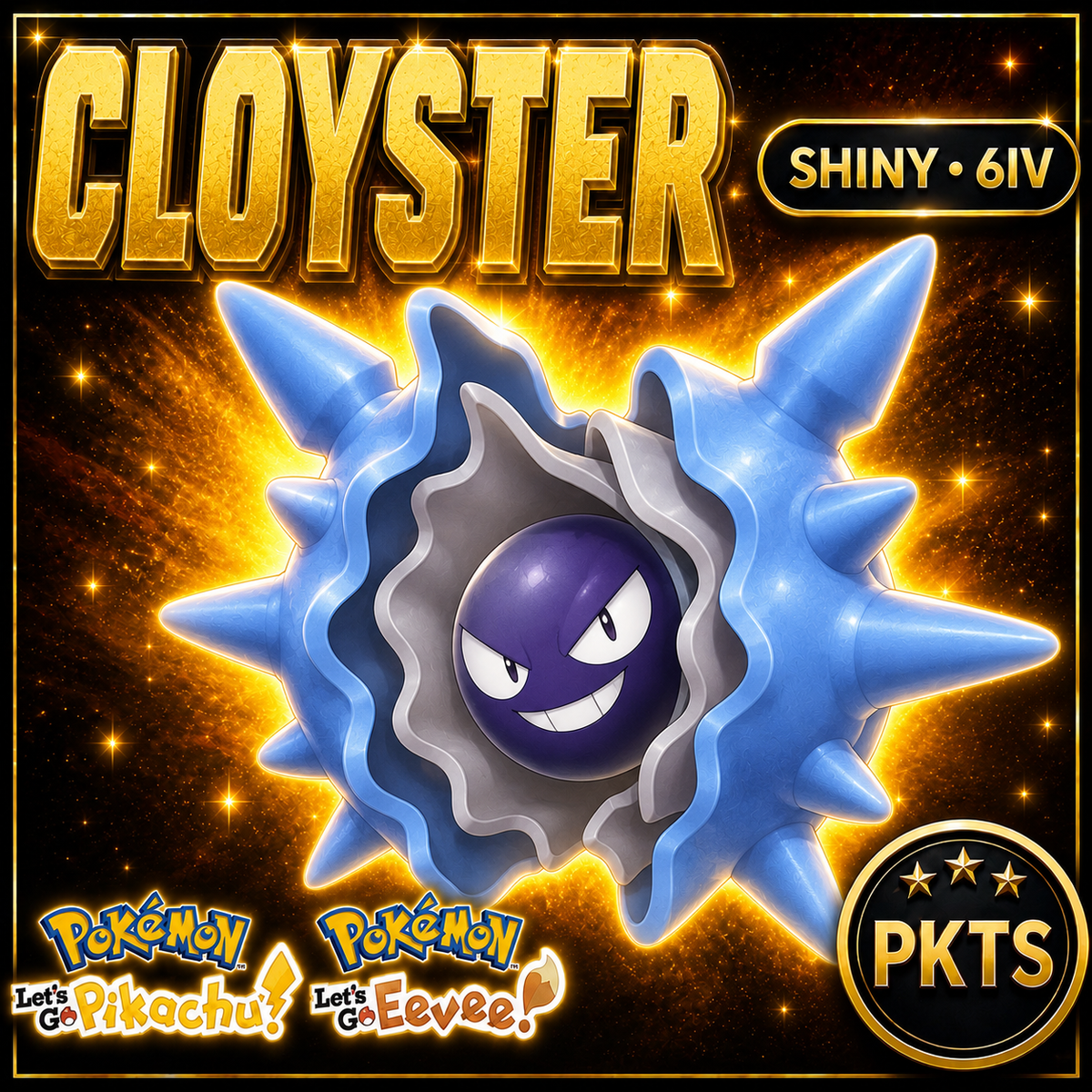 Shiny Cloyster 6IV — Pokémon Let’s Go Pikachu & Let’s Go Eevee — PKTS