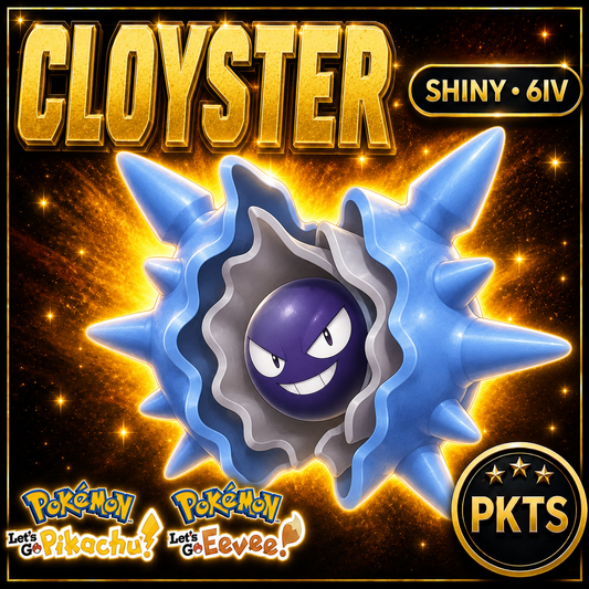 Shiny Cloyster 6IV — Pokémon Let’s Go Pikachu & Let’s Go Eevee — PKTS