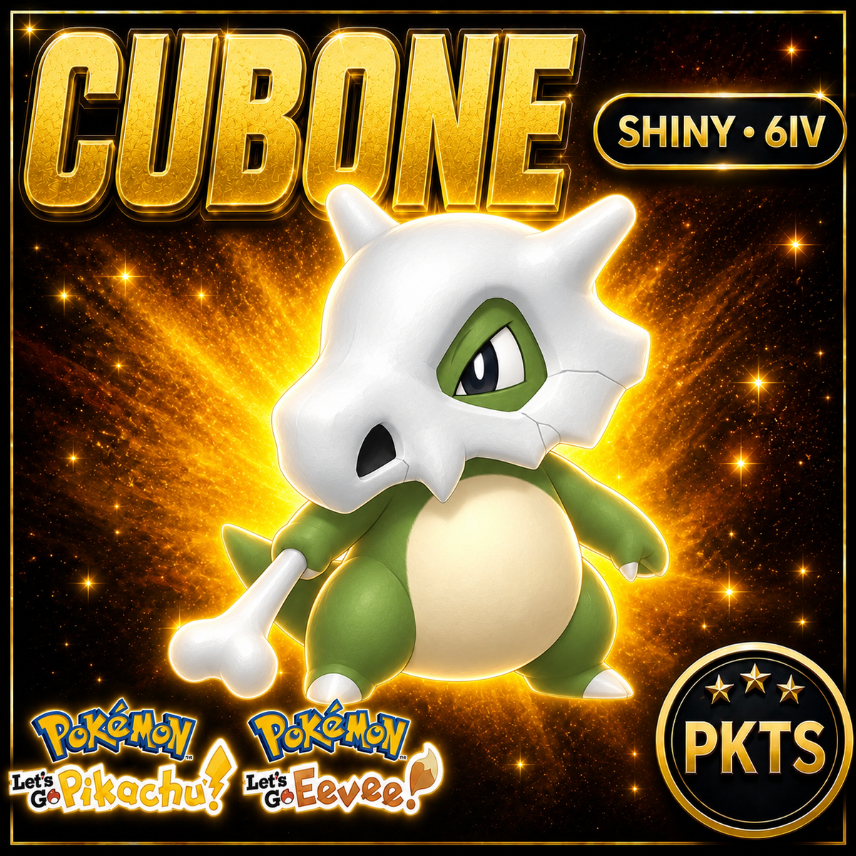 Shiny Cubone 6IV — Pokémon Let’s Go Pikachu & Let’s Go Eevee — PKTS