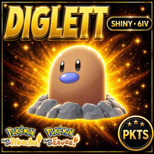 Shiny Diglett 6IV — Pokémon Let’s Go Pikachu & Let’s Go Eevee — PKTS