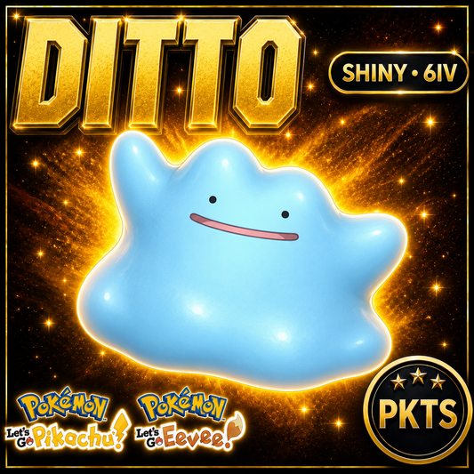 Shiny Ditto 6IV — Pokémon Let’s Go Pikachu & Let’s Go Eevee — PKTS