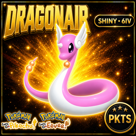 Shiny Dragonair 6IV — Pokémon Let’s Go Pikachu & Let’s Go Eevee — PKTS