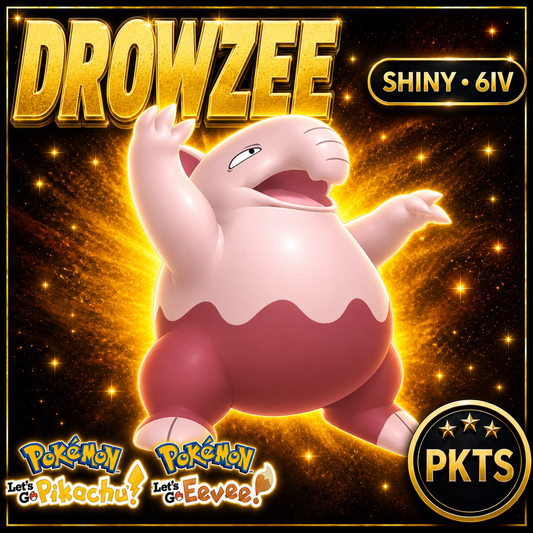 Shiny Drowzee 6IV — Pokémon Let’s Go Pikachu & Let’s Go Eevee — PKTS