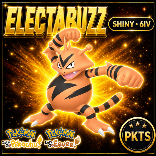 Shiny Electabuzz 6IV — Pokémon Let’s Go Pikachu & Let’s Go Eevee — PKTS