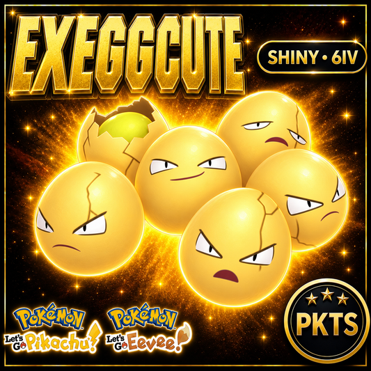 Shiny Exeggcute 6IV — Pokémon Let’s Go Pikachu & Let’s Go Eevee — PKTS