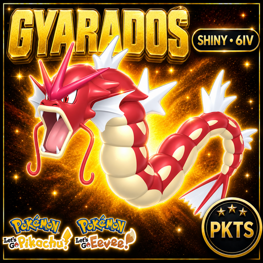 Shiny Gyarados 6IV — Pokémon Let’s Go Pikachu & Let’s Go Eevee — PKTS