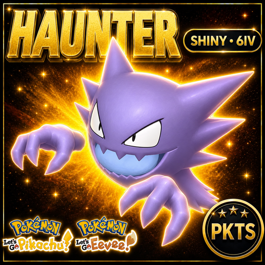 Shiny Haunter 6IV — Pokémon Let’s Go Pikachu & Let’s Go Eevee — PKTS