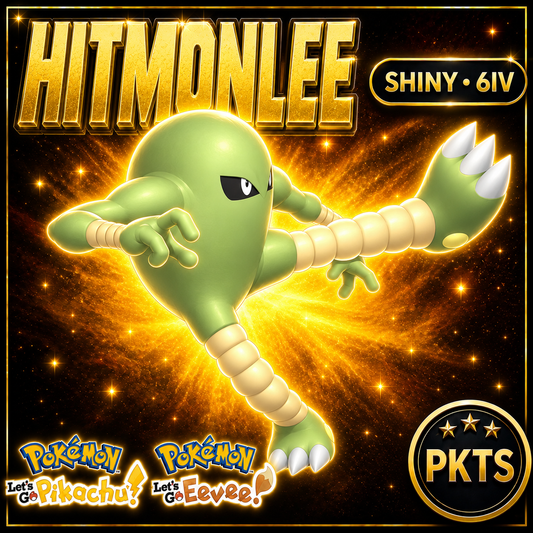Shiny Hitmonlee 6IV — Pokémon Let’s Go Pikachu & Let’s Go Eevee — PKTS