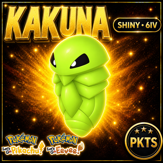 Shiny Kakuna 6IV — Pokémon Let’s Go Pikachu & Let’s Go Eevee — PKTS