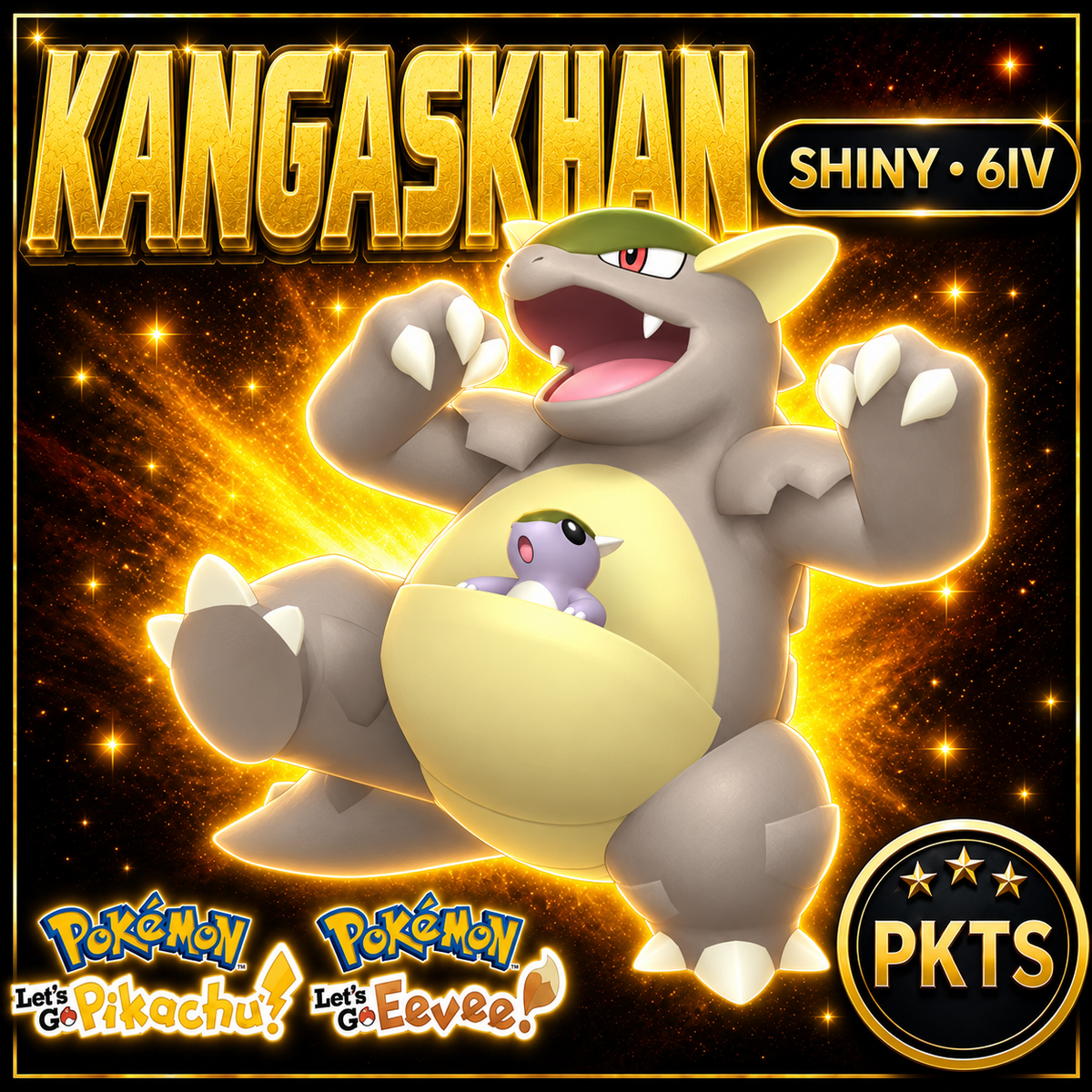 Shiny Kangaskhan 6IV — Pokémon Let’s Go Pikachu & Let’s Go Eevee — PKTS