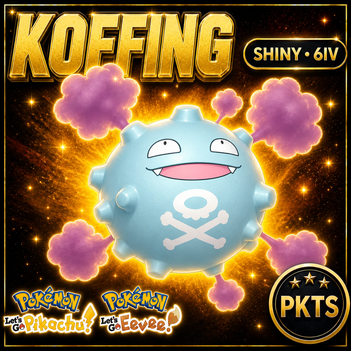 Shiny Koffing 6IV — Pokémon Let’s Go Pikachu & Let’s Go Eevee — PKTS