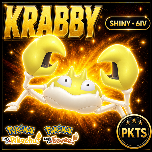 Shiny Krabby 6IV — Pokémon Let’s Go Pikachu & Let’s Go Eevee — PKTS