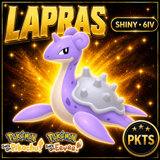 Shiny Lapras 6IV — Pokémon Let’s Go Pikachu & Let’s Go Eevee — PKTS