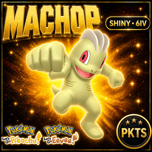 Shiny Machop 6IV — Pokémon Let’s Go Pikachu & Let’s Go Eevee — PKTS