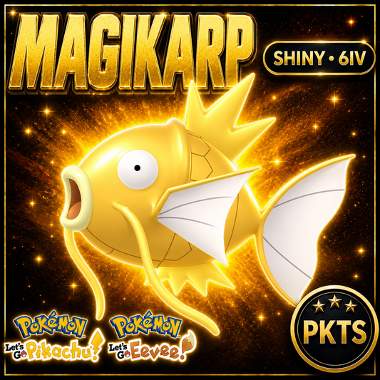 Shiny Magikarp 6IV — Pokémon Let’s Go Pikachu & Let’s Go Eevee — PKTS